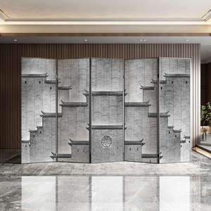 《旧人叹》新中式屏风隔断入户玄关徽派建筑水墨意境客厅酒店装饰