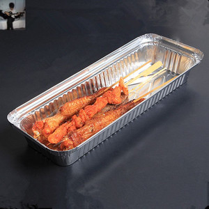 特价包邮一次性长方形烤串外卖打包盒烘焙烤秋刀鱼鸡翅锡纸烧烤