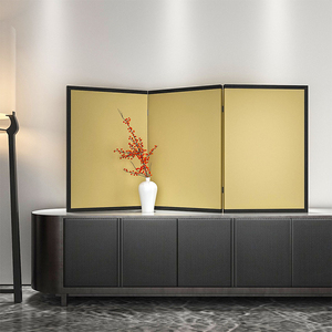 简约现代纯色小屏风可折叠移动定制玄关茶室桌上摆件装饰实木折屏