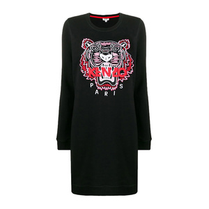 kenzo 高田贤三 黑色虎头毛衣式连衣裙春秋女装奢批海外旗舰店