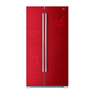 海尔双门冰箱红色