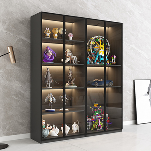 手办展示柜轻奢玻璃门玩具置物柜雕像摆件储物柜乐高模型陈列柜子