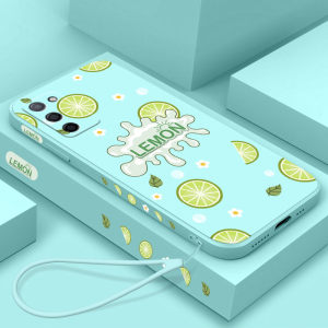 青柠oppoa35手机壳女新款侧边液态硅胶a32直边创意软壳oppo全包潮牌防