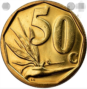 非洲 南非硬币 2012版50分硬币(天堂鸟花) 全新unc