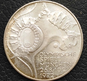 联邦德国1972年慕尼黑奥运会10马克纪念银币(奥运赛场)