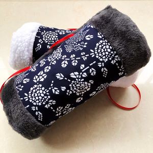 棉暖手袖手捂老人中老年暖袖手筒冬天插手抱枕古装老年人保暖手套