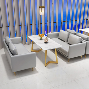 北欧奶茶店甜品西餐厅卡座沙发咖啡厅休闲休息区洽谈接待桌椅组合