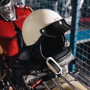 日式复古机车骑行半盔哈雷老式摩托车骑士头盔钜云chopper女瓢盔