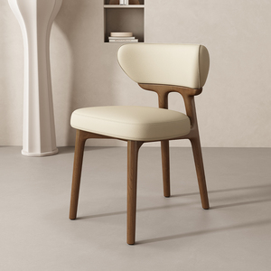 设计师实木餐椅意式家用北欧实木椅子现代简约小户型靠背椅酒店