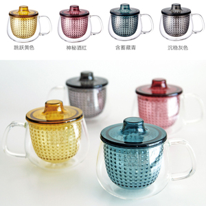 利快进口日本Kinto玻璃茶杯耐热过滤茶壶时尚创意手工泡茶杯子