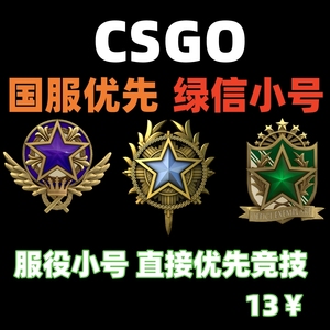 CSGO服役勋章号临时排位优先模式直接竞技号蒸汽认证CS2通用