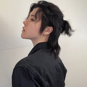 武士头假发男短发中分刘海日式帅气个性鲻鱼头自然仿真时尚全头套