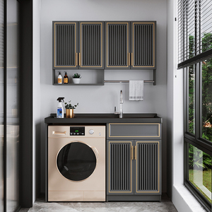 九牧洗衣机高低柜