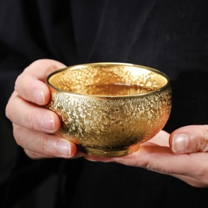 黄金盏鎏金建盏鎏银杯复古茶杯陶瓷家用茶具主人杯茶盏个人杯茶碗