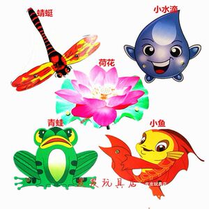 荷叶圆圆道具教学小水珠头饰动物小鱼小青蛙蜻蜓头套幼儿园表演道