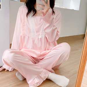 孕妇睡衣夏冰丝怀孕期