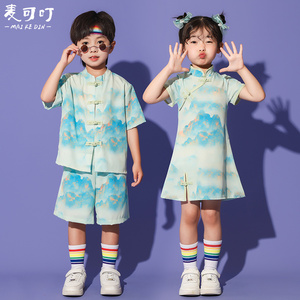 六一儿童表演服装男童汉服中国风端午女童旗袍上春山毕业照演出服