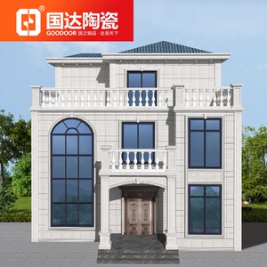 国达陶瓷 罗马艺术线条 帝王白拼花 山花 别墅整装瓷砖外墙砖