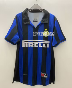 98-99国米球衣9号罗纳尔多萨内蒂巴乔大罗国际米兰主场复古足球服