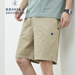 Brooks Brothers布克兄弟夏季短裤男纯棉休闲裤商务休闲直筒刺绣