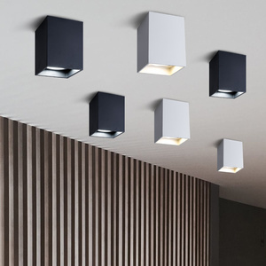 明装筒灯方形吊线筒灯单灯免开孔吸顶盒子灯走廊外置吊杆筒灯