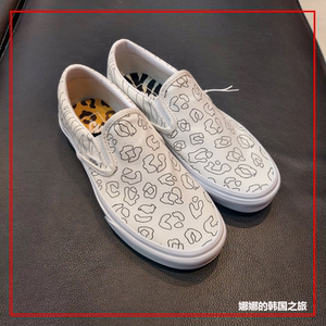 代购韩国vans范斯slip-on腰果花白色一脚蹬帆布滑板鞋vn0a33tb9i9