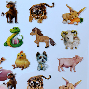 十二生肖贴纸儿童奖励卡通小动物贴画可爱12生肖幼儿园奖励贴纸