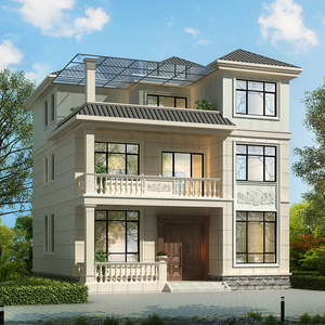 村小宅 农村自建房设计图三层豪华大气别墅设计图纸双拼别墅建筑