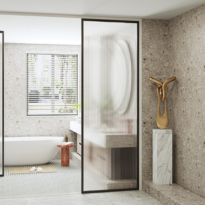 卫生间不锈钢长虹玻璃隔断现代简约洗手台极简浴室遮挡屏风轻奢