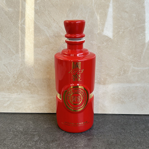 国窖红爵1573空酒瓶手工版收藏红花釉酒瓶摆件至圣样板房别墅摆柜