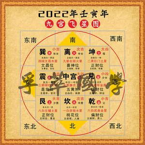 2022年九宫飞星图九宫格九宫八卦易经国学馆中医馆客厅书房装饰画