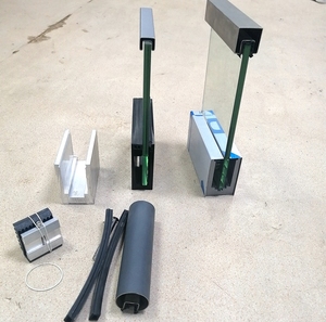 无框玻璃扶手地槽  阳台铝合金u型槽楼梯玻璃栏杆 样品专拍