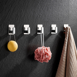 浴室不锈钢挂衣钩免打孔进门玄关壁挂式不锈钢试衣间衣服挂钩单个