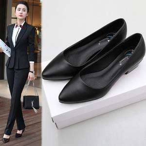 小码313233工作鞋平底皮鞋职业上班通勤配西裤正装大码女鞋41一43