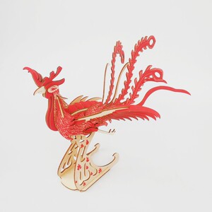 包邮益智3d木质动物玩具 diy手工拼装仿真立体成人拼图凤凰鸟模型