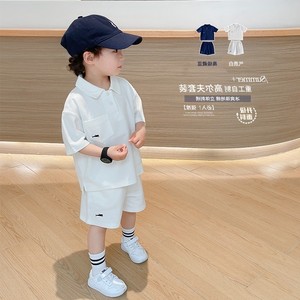 男童运动Polo衫套装夏季薄款翻领上衣休闲T恤韩版潮流宝宝两件套