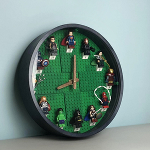 积木时钟乐高人仔拼装钟表抽抽乐diy儿童挂钟玩具六一儿童节礼物