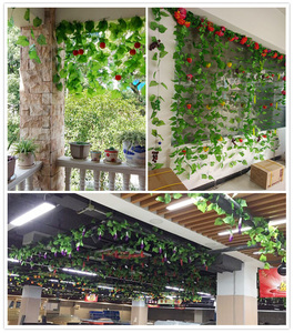 天花板格栅吊顶装饰葫芦藤水果藤条假花藤条叶子塑料藤绿植物壁挂