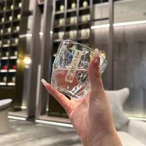 北欧ins餐厅家用日式耐热玻璃茶杯威士忌酒杯锤目纹品茗水杯