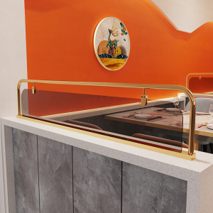 轻奢不锈钢钛金玻璃隔断火锅店网红餐厅卡座加高装饰矮隔断板屏风