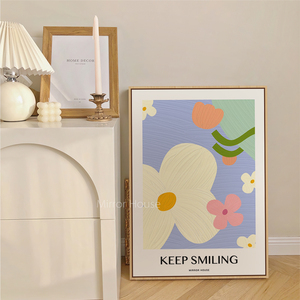 镜屋 韩系ins风奶油花肌理装饰画客厅玄关摆画小清新卧室床头挂画