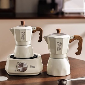Bincoo双阀摩卡壶家用煮咖啡壶浓缩电热炉手摇意式咖啡机器具套装
