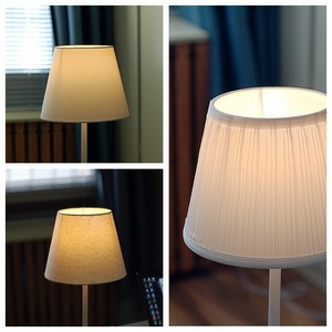 白色棉纱布艺百褶灯罩 简约台灯落地灯床头灯圆形外壳罩 灯具配件