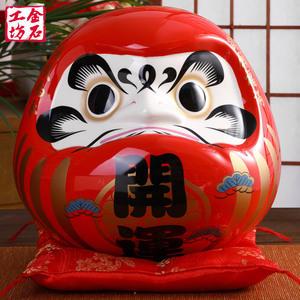 金石工坊日式开运达摩摆件寿司店开业创意礼品家居玄关店铺装饰品