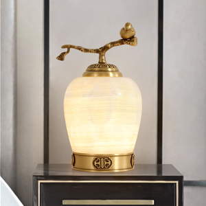 天然真玉石新中式台灯房间卧室床头灯现代简约客厅书房灯具t011