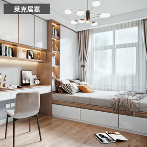 成都全屋定制榻榻米床衣柜一体现代简约卧室踏踏米书房书柜飘窗柜