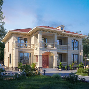 别墅设计图纸二层半自建房农村房屋设计欧式简约小洋房建筑施工图