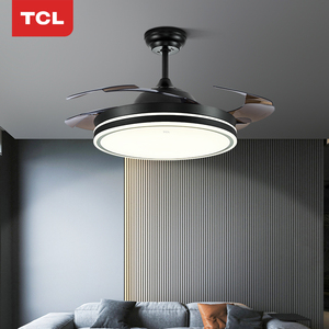 tcl 隐形电扇灯现代简约餐厅灯具带风扇变频静音卧室风扇灯吊扇灯
