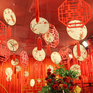 珠宝店氛围装饰吊顶网红个性天花板柜台创意金店新中式结婚庆挂件