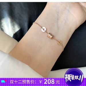 正品18k彩金小蛮腰手链周大福焕美女au750玫瑰金小蛮腰手环手镯潮